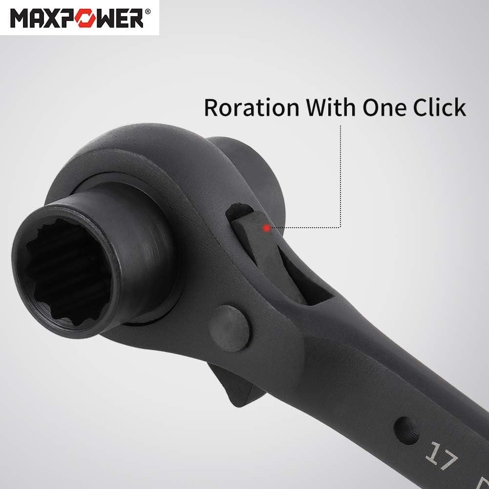 Maxpower Dual Socket Scaffold Wrench Set – Durable 17mm & 19mm Ratchets