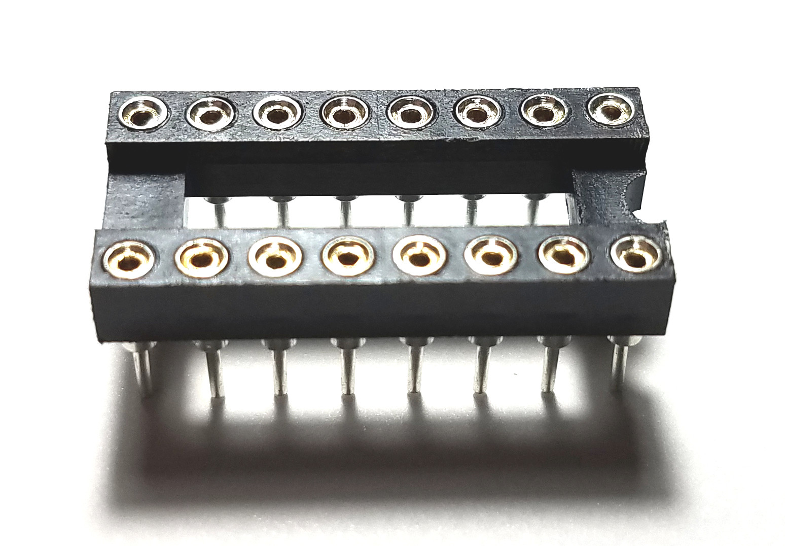 10PCS IC Sockets DIP-16 Machined Round Contact Pins Holes 2.54mm DIP16 DIP 16