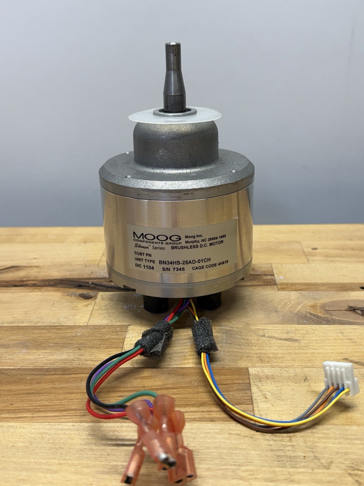 Moog BN34HS-25AD-01CH High Speed BLDC Motor w/ Speed Sensor Tested Quiet