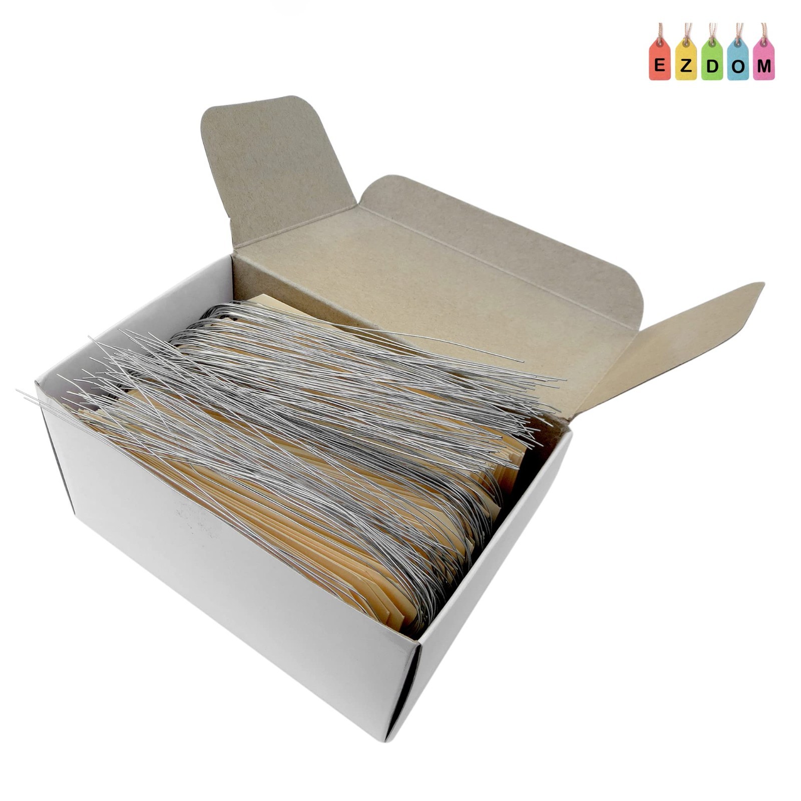 Blank Manila Label Tags with Wire Ties – 100 Pack, 4.75″ x 2.375″, Reinforced Ho