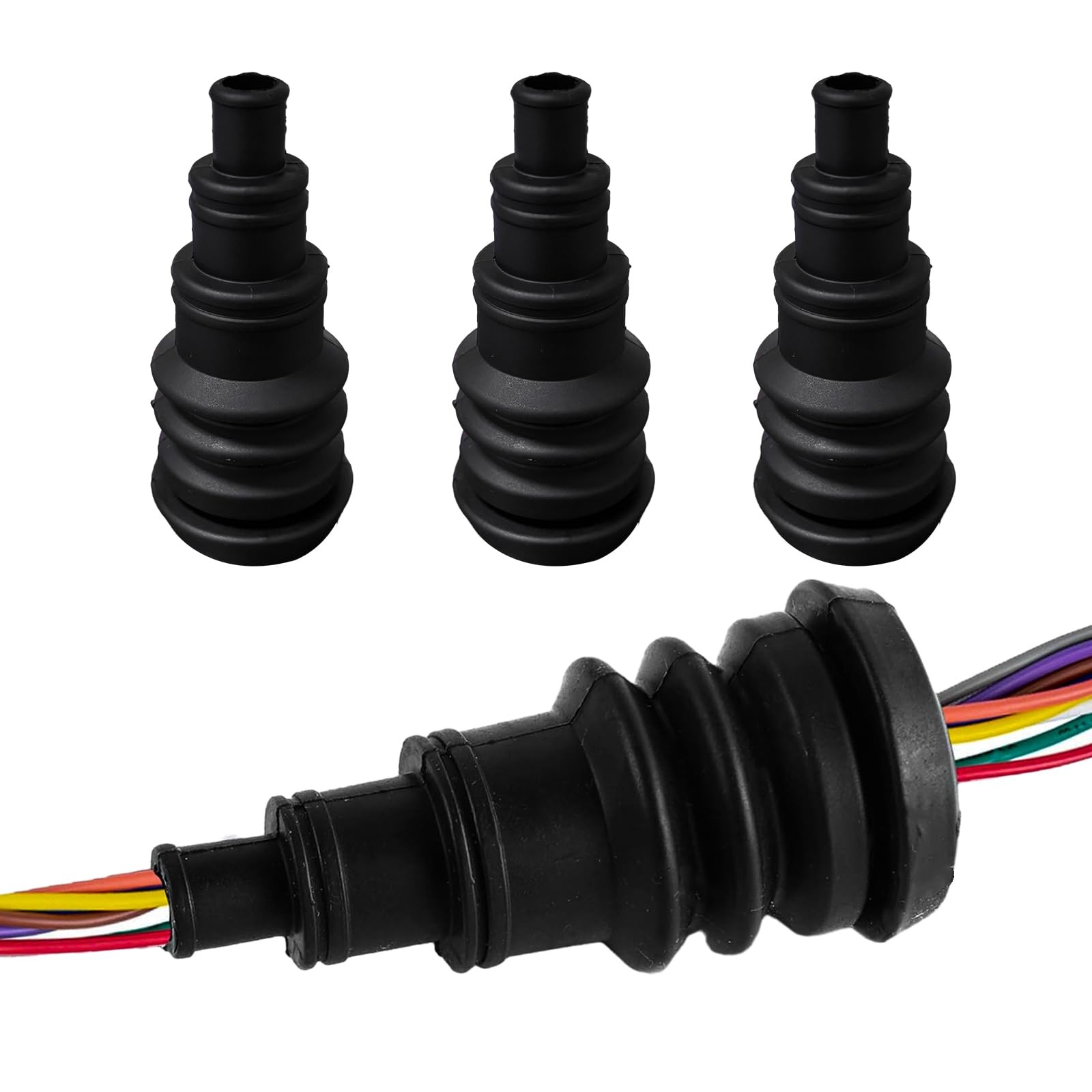 4 PCS Universal Firewall Boot, Rubber Grommets Can Accommodate 3/8 to 1 Inch …