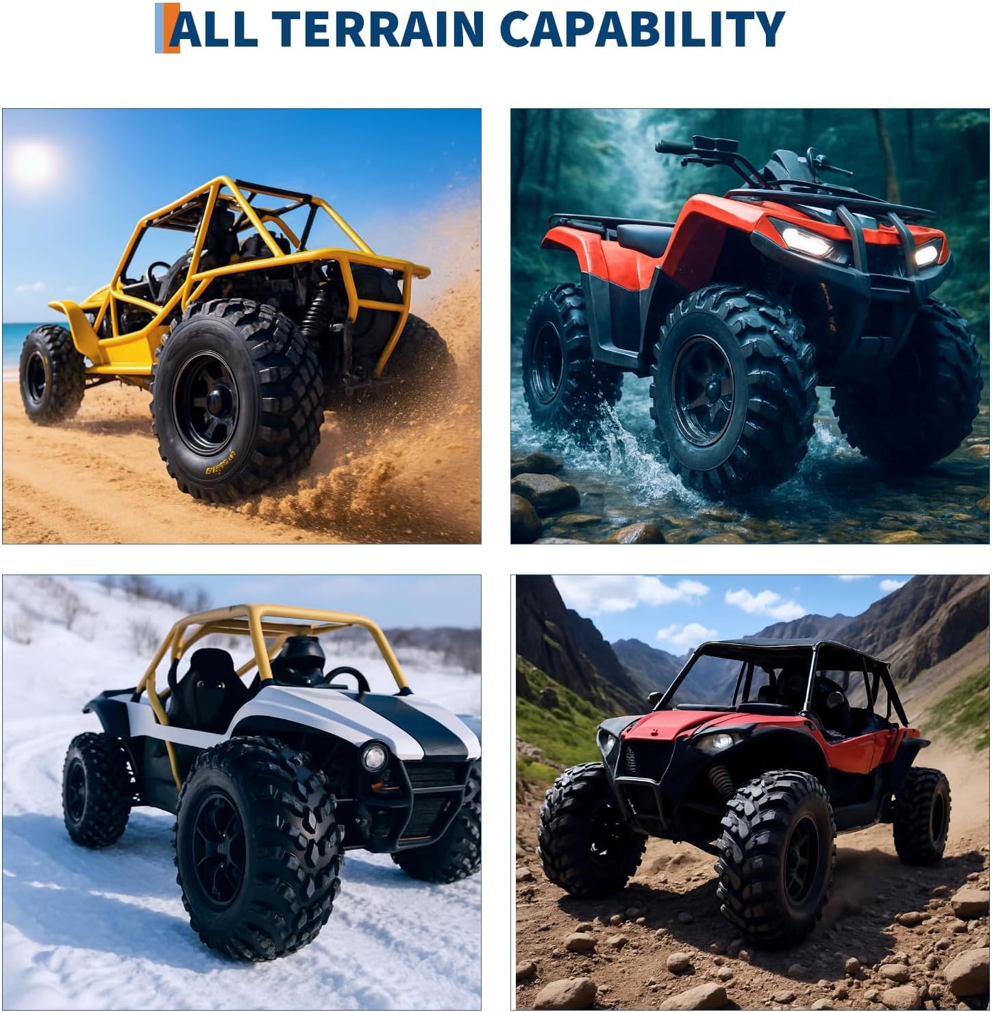 Set of 4 All-Terrain ATV/UTV Tires 29×9-14 Front & 29×11-14 Rear, 6PR ATV Tire