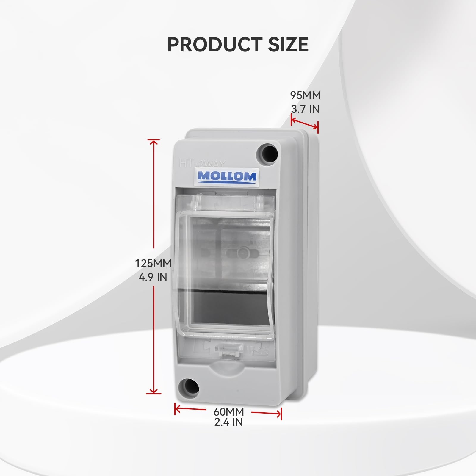 2 Way Circuit Breaker MCB Distribution Protection Box with DIN Rail, IP65 Wat…