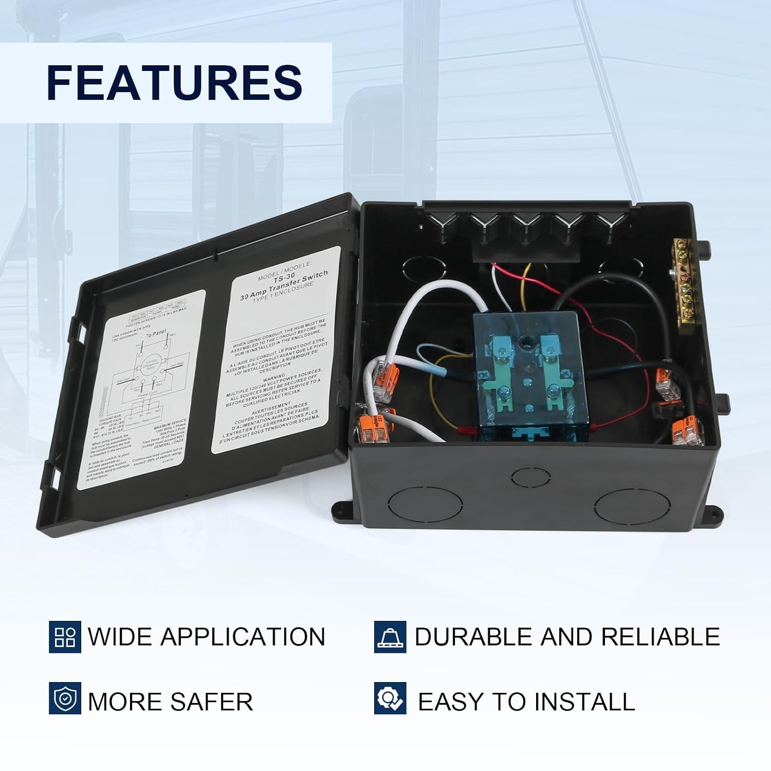 30 Amp Automatic Transfer Switch, Rated 120VAC Applied to RV