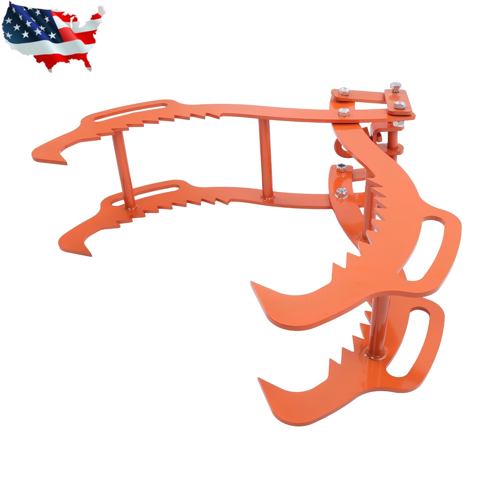 36 Inch Log Lifting Tongs Heavy Duty Steel 4 Serrated Claw Swivel Dragging Tongs