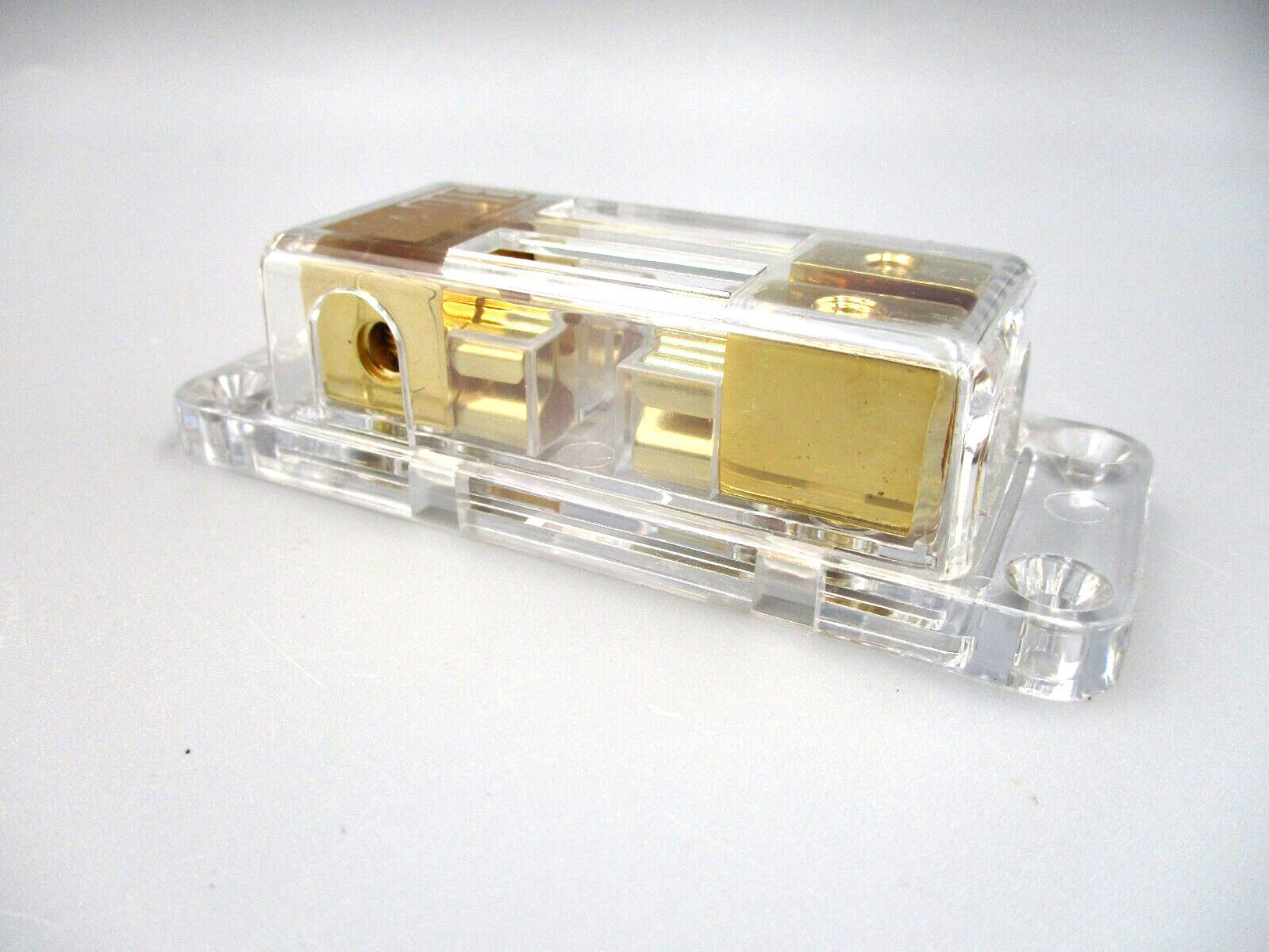 Double MAXI Blade Inline Fuse Holder GOLD PLATED 4 Gauge Independent Legs