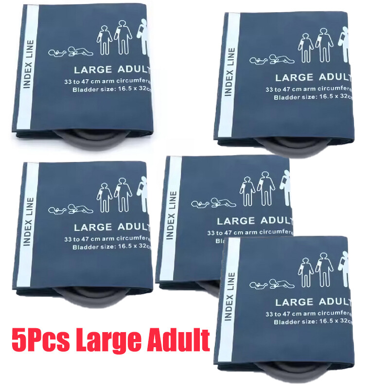 5Pcs Reusable NIBP cuff large adult blood pressure cuff double tube arm 47cm