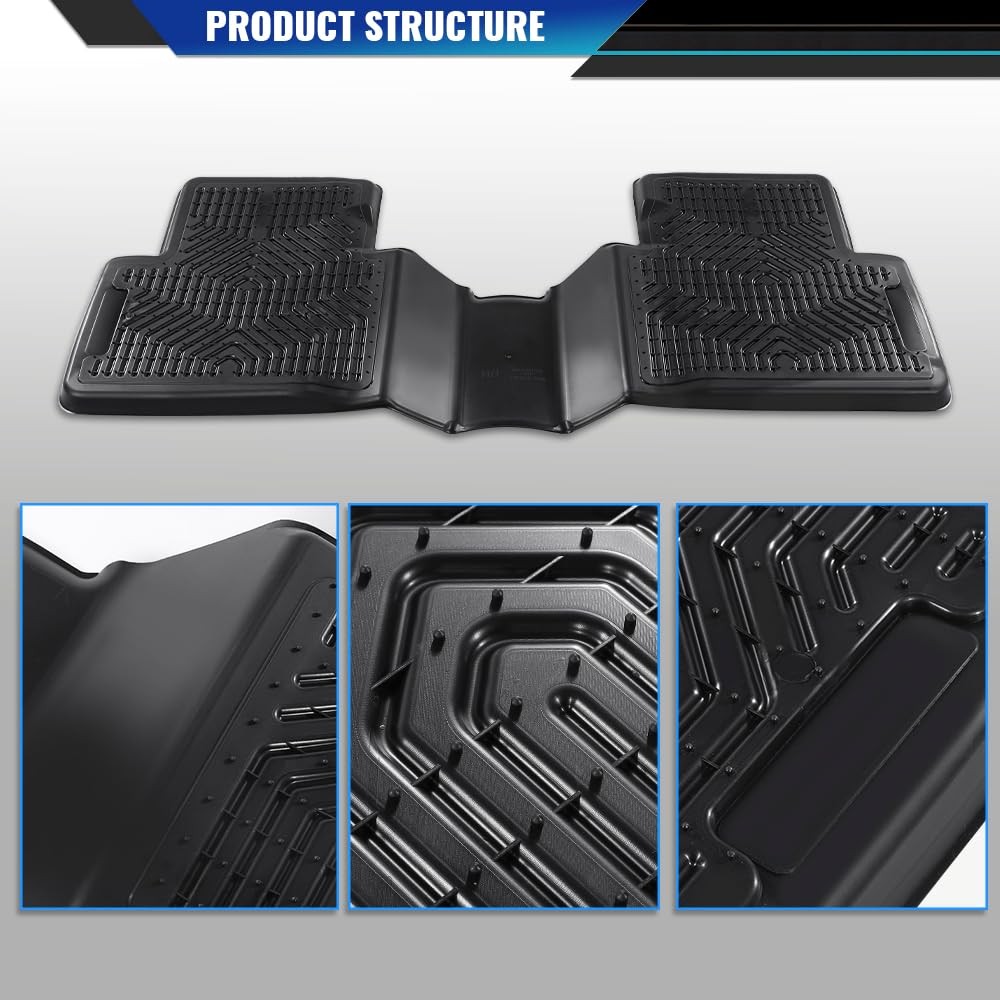 TPE Floor Mats for Insight Civic 2016-2021 All Weather 1st 2nd Row 3PCS