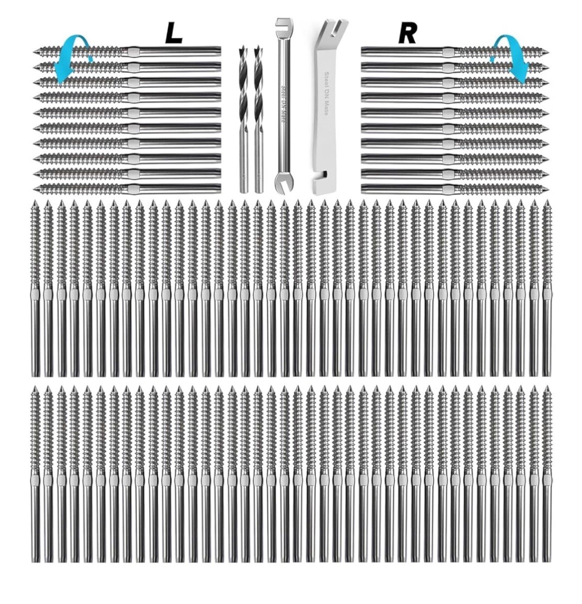 Steel DN Mate 100 Pack T316 Stainless Steel Right&Left Handed Swag Lag Screws