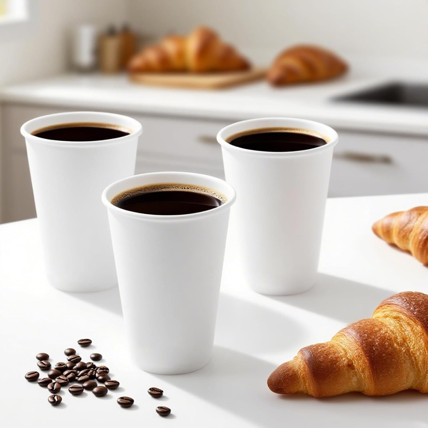Coffee Cups, 100 Count 12 Oz Paper Cups, Disposable Cups for Hot and Cold, Dispo
