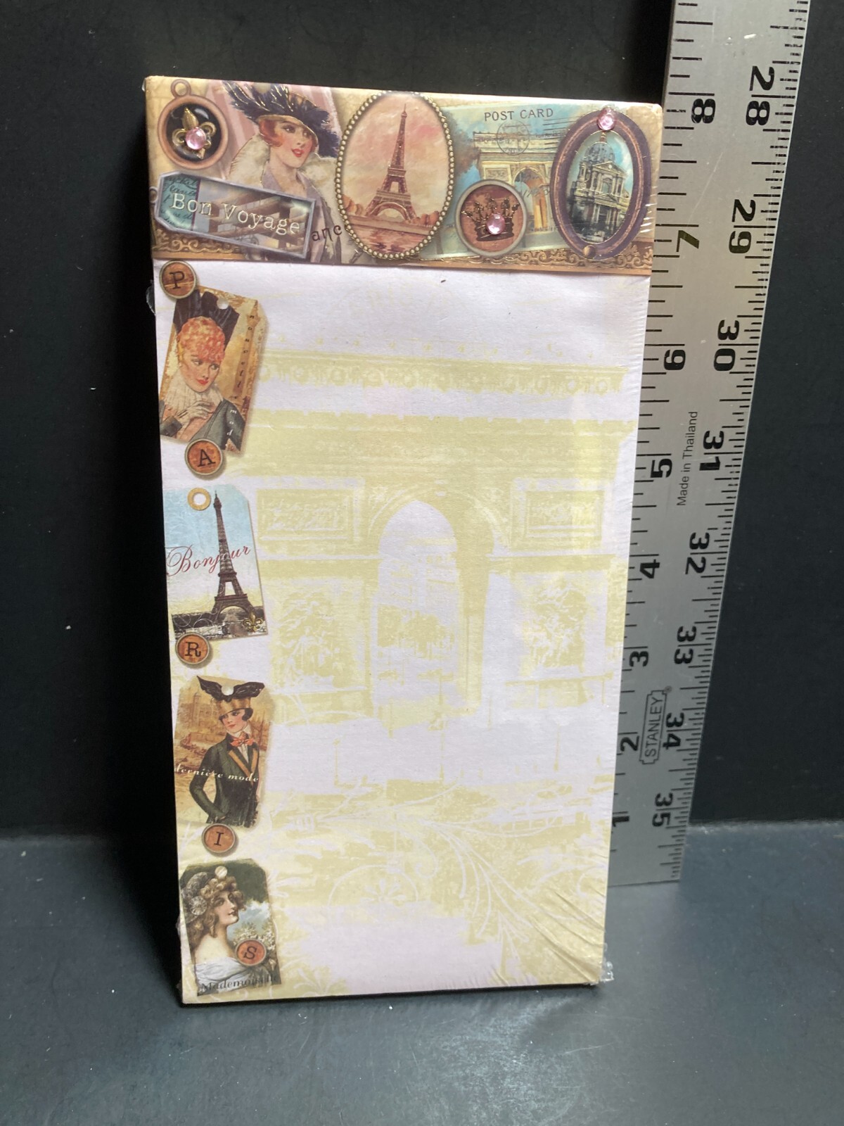 Punch Studio Paris Themed 4×6 100 Sheet Magnet Back Note Pad New Sealed