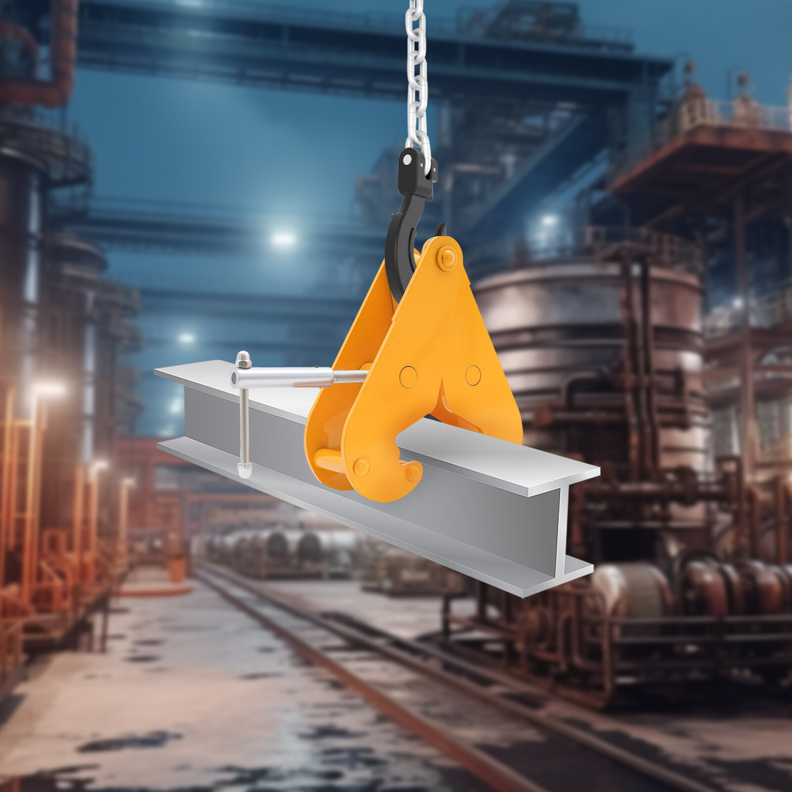 Beam Clamp 3 Ton Load Capacity Lifting Clamp Adjustable Opening Flange 80-320mm