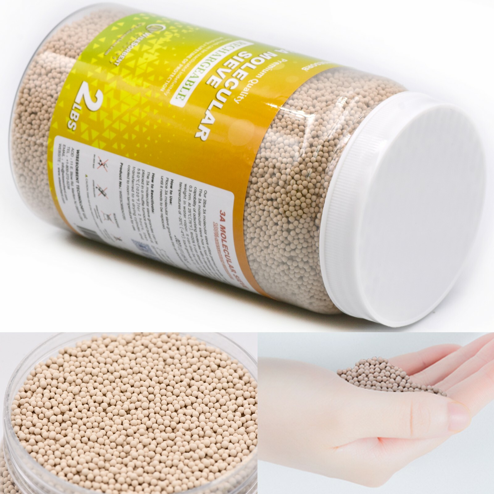 3A Molecular Sieve Desiccant Beads, 4 LBS Dehumidifier Moisture Absorbers