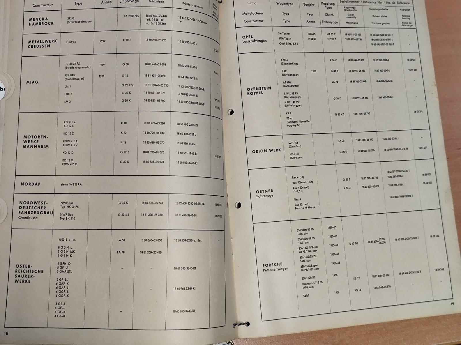 Fichtel & Sachs Hermann Schmidt catalogue FL 56 for example truck and bus commercial vehicle MK9