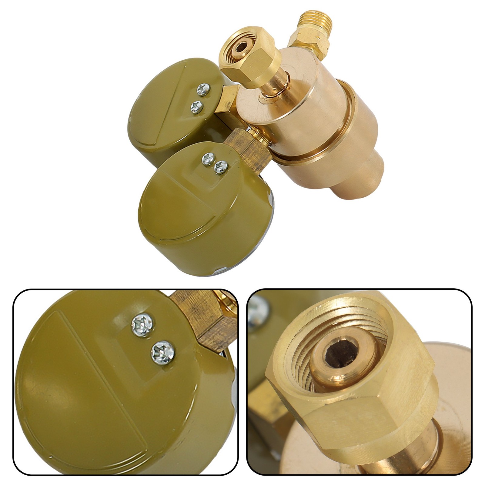 Oxygen Acetylene Gas Regulator Set Welding Cutting Torch Dual Gauge Solid Brass