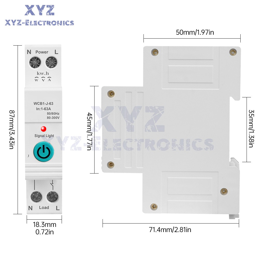 TUYA WIFI Smart Circuit Breaker 63A 220V Switch Metering Overcurrent Protection