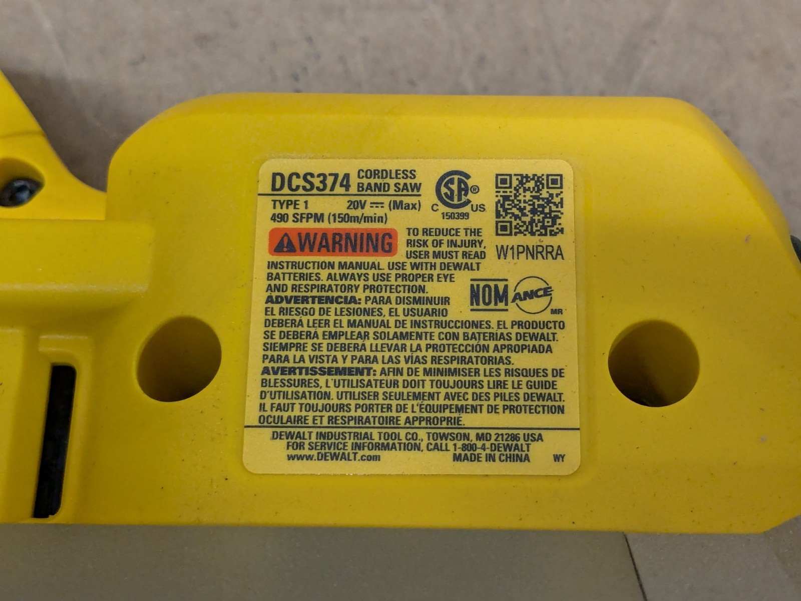 Dewalt 20V MAX Cordless Deep Cut Bandsaw 490 SFPM 5″ x 4-3/4″ Capacity DCS374