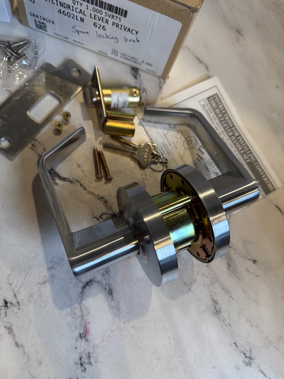 Accentra Assa Abloy 4602LN 626 AU Grade 2 Cylindrical Lever Privacy Lockset