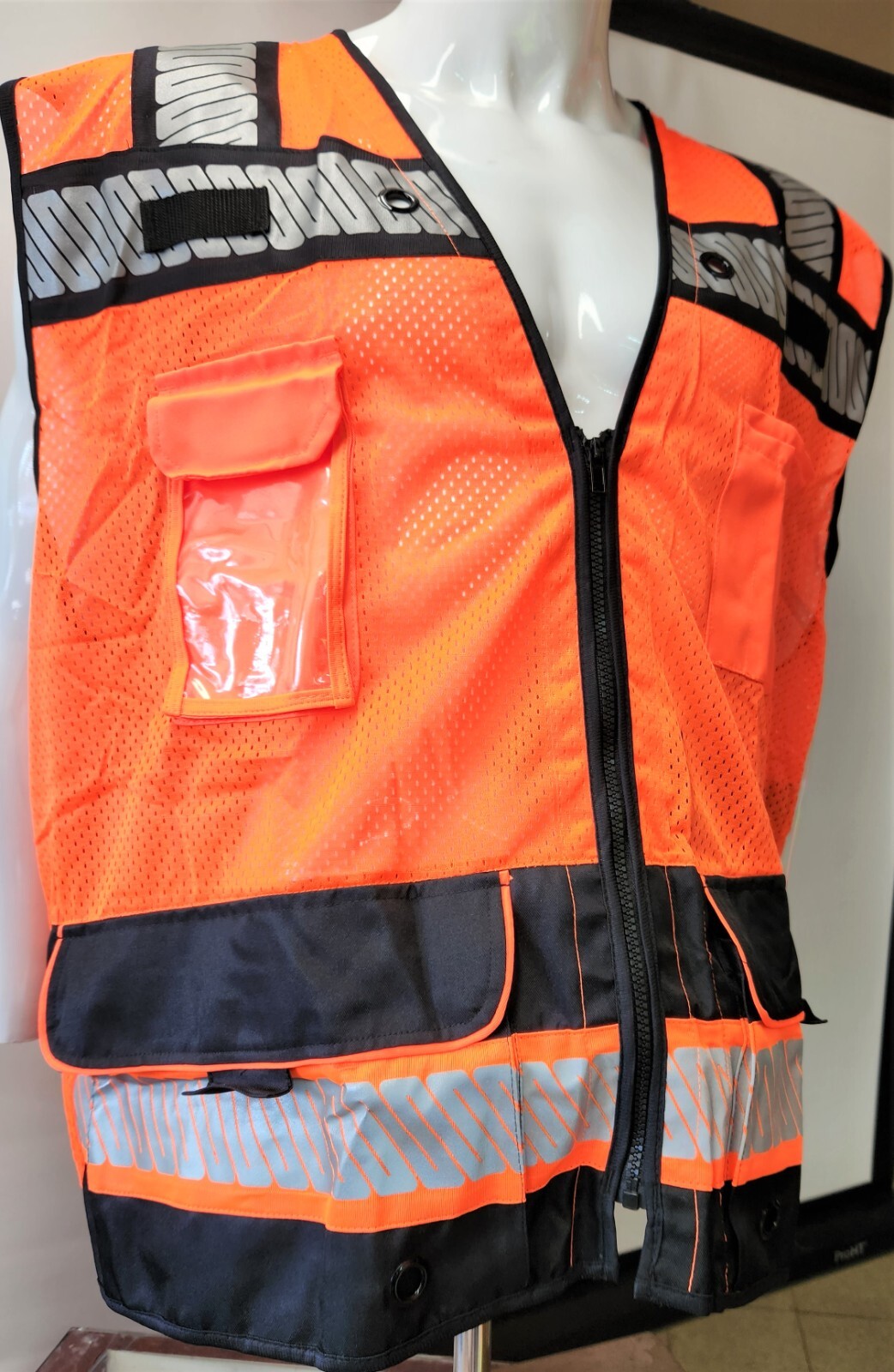 RADIANS HIGH VISIBILITY Surveyor Two Tones Orange Safety Vest Mesh front & back