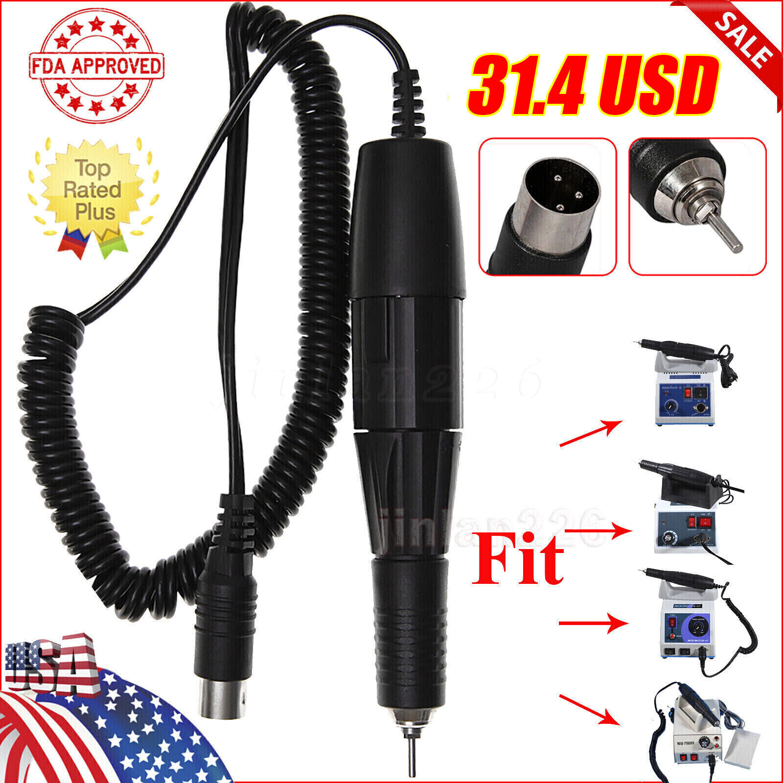 1 Set Dental Strong 35K High Speed Electric Micro Motor Handpiece 35,000RPM