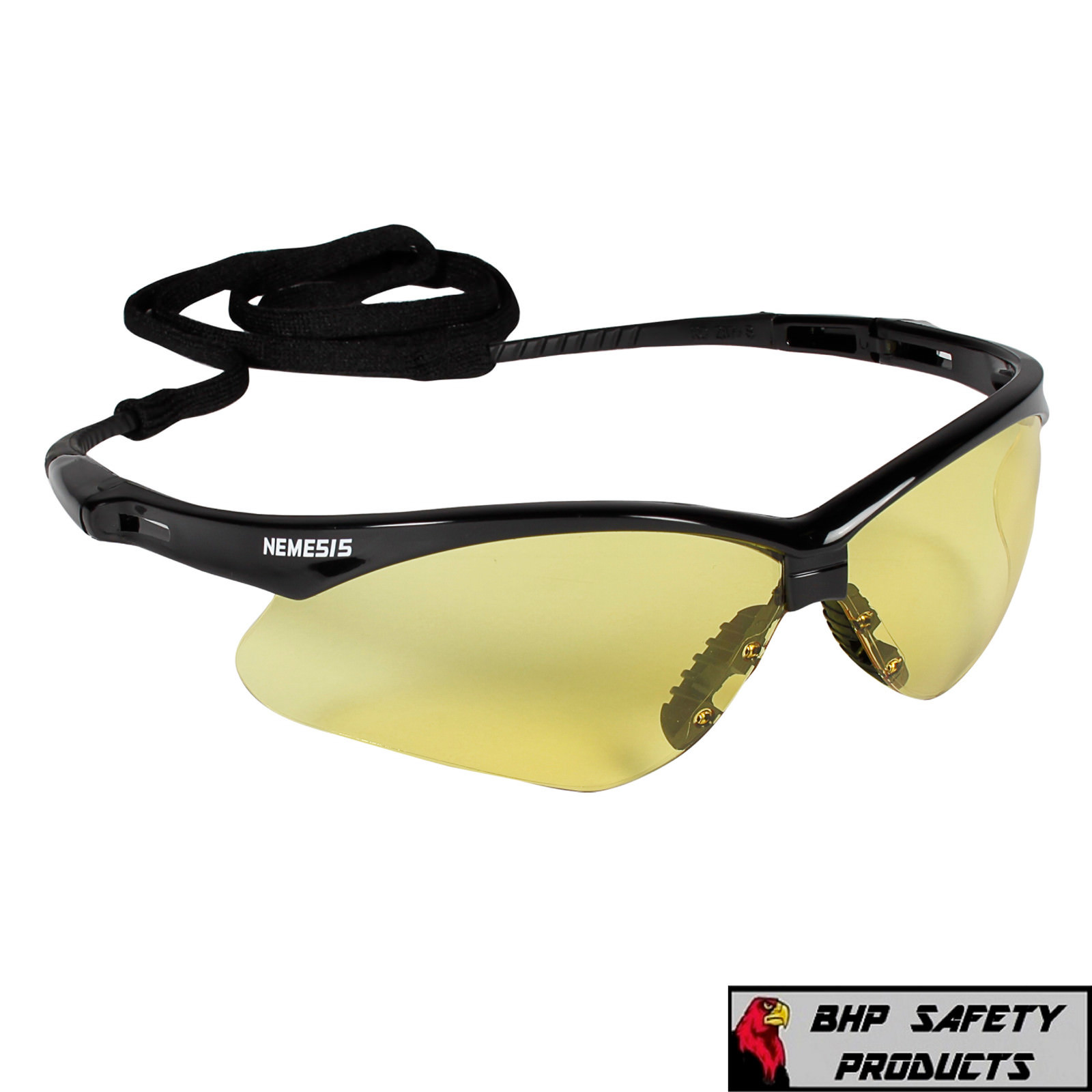 KLEENGUARD NEMESIS SAFETY GLASSES YELLOW/AMBER LENS NIGHT DRIVING 25659 (1 PAIR)