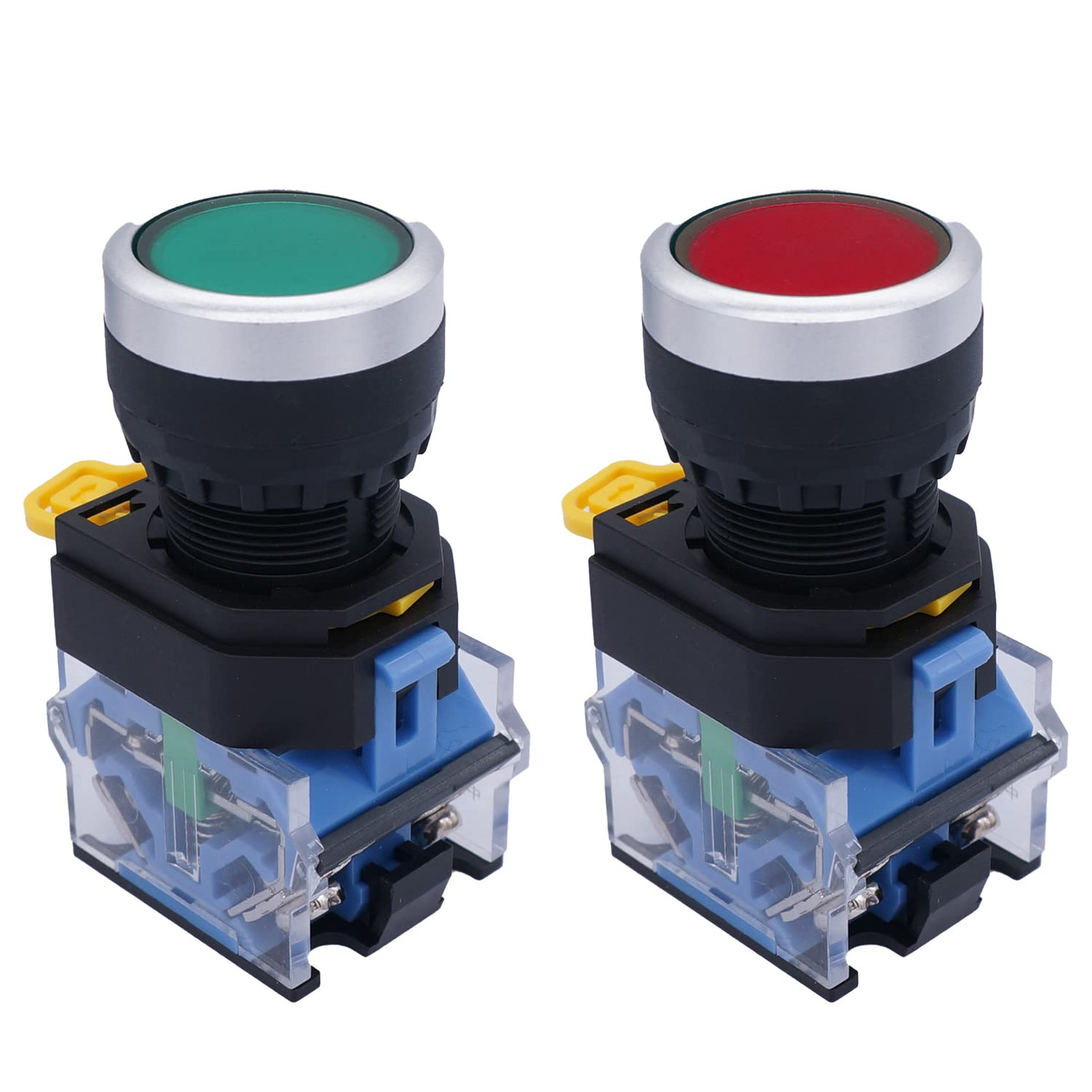 Red Green Momentary Push Button Switch with Latching Selector Switch 3 Positions