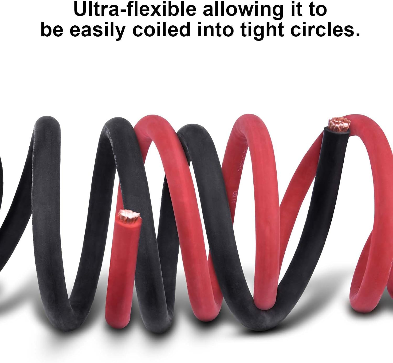2/0 Gauge 2/0 AWG Wire 10 Feet Black + 10 Feet Red Welding Battery Pure Copper F