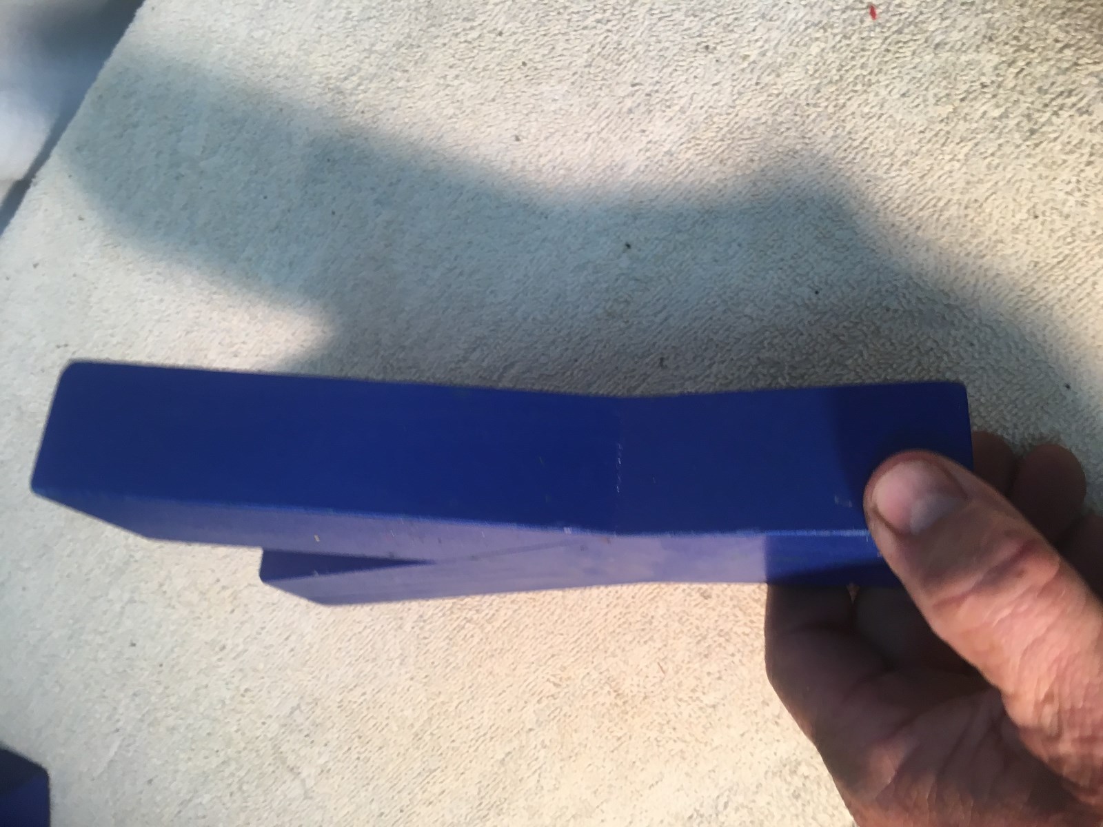 Letter Y Big Vtg Wood Block Type Italic Font 8in x 5in x 1.5in Blue