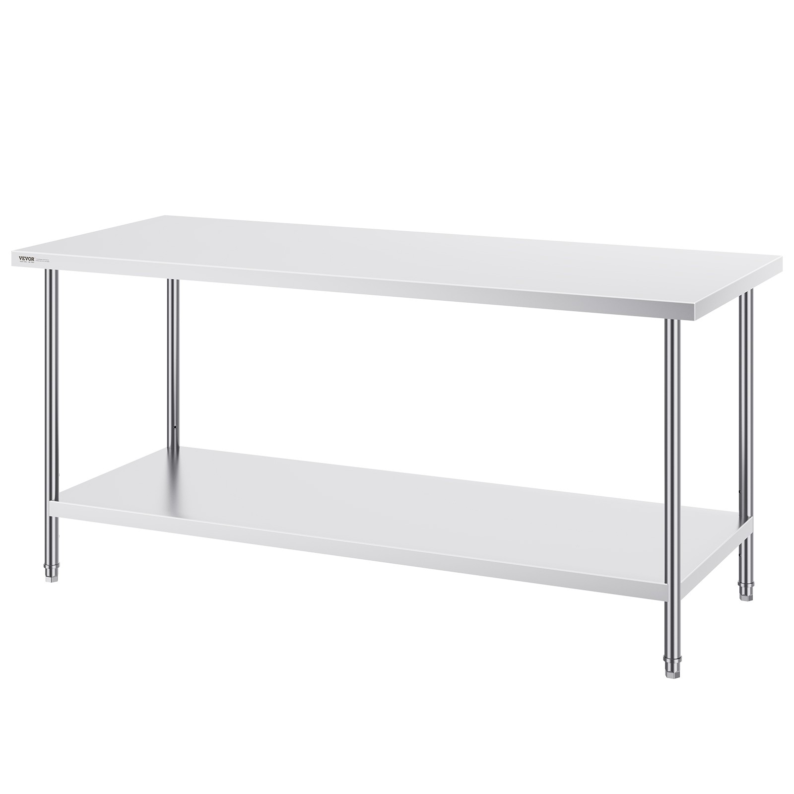 VEVOR Stainless Steel Work Prep Table Commercial Worktable Food Prep 30x72x34in