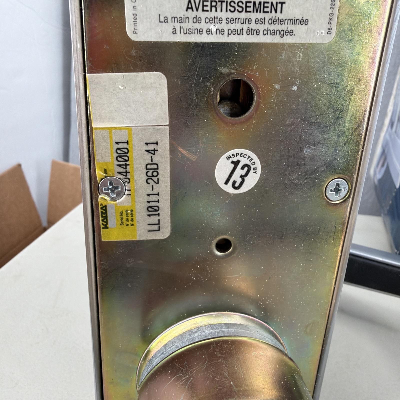 ILCO Unican L1000 Series LL1011-26D-41 Door Lock Satin Chrome