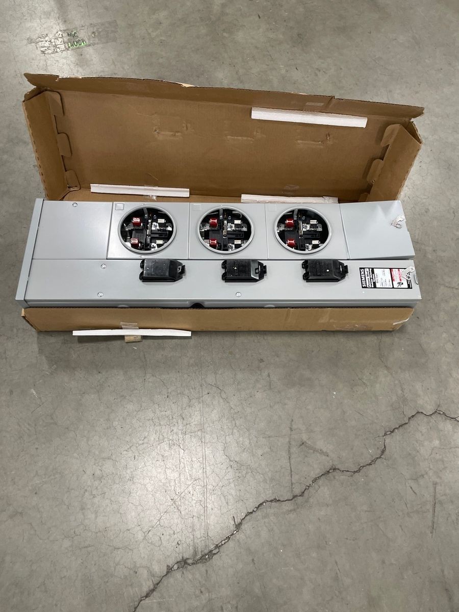 Siemens WMM31125 Power Mod 3-Gang 125A 1200A Bus 240V 4-Jaw Ring Meter Stack 1PH