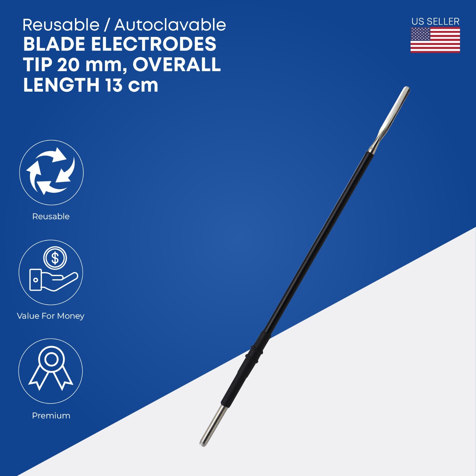 REUSABLE BLADE ELECTRODES – Extended Blade 20mm – Length 5″ | Electrosurgical