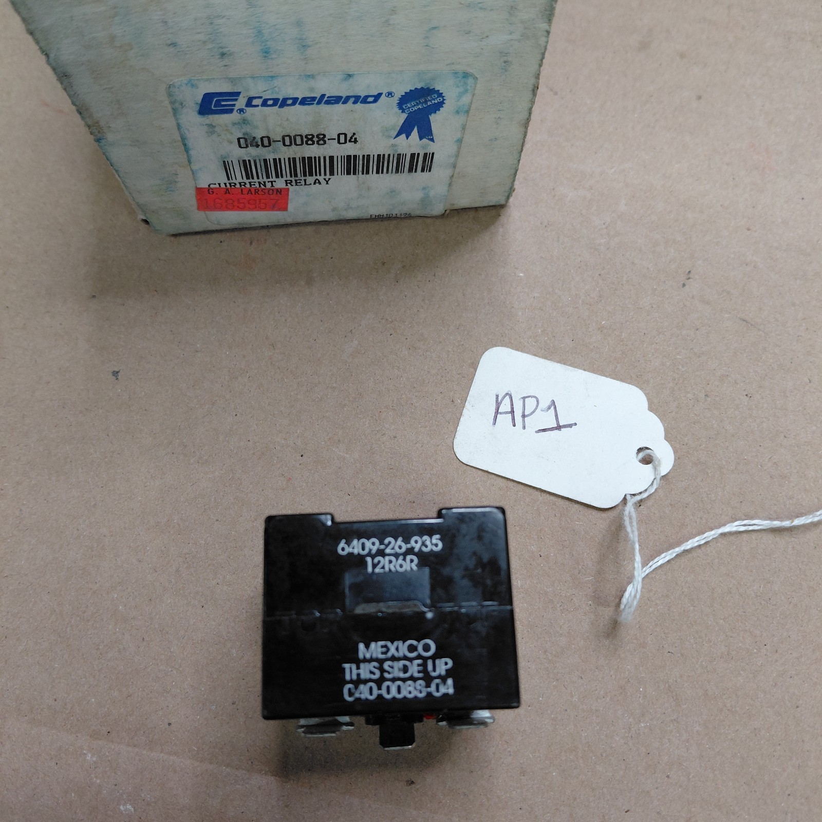 Copeland 040-0088-04 Current Relay 6409-26-935 NOS