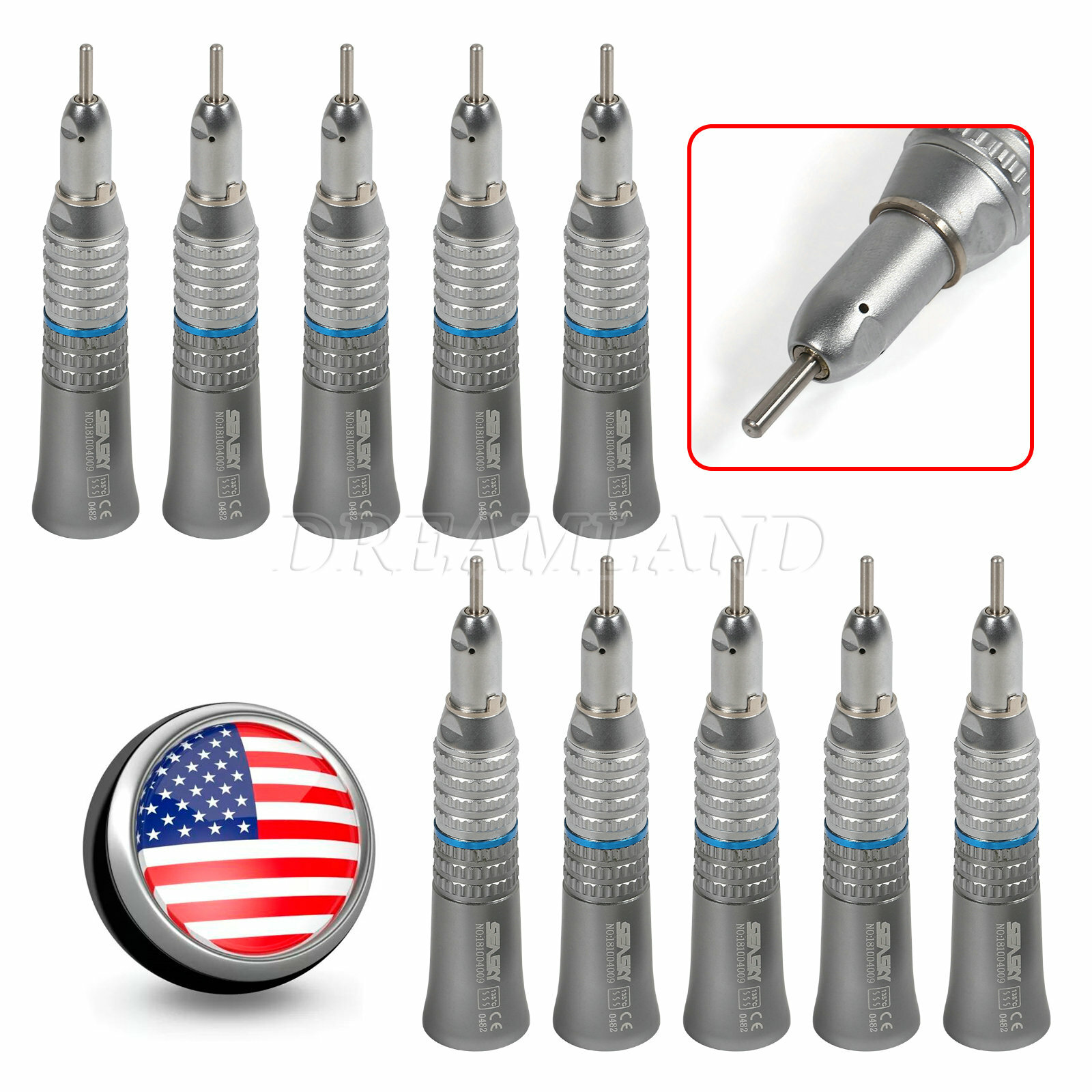 1-10 pcs Dental Straight Nose Cone Handpiece fit Slow Low Speed E-type rk