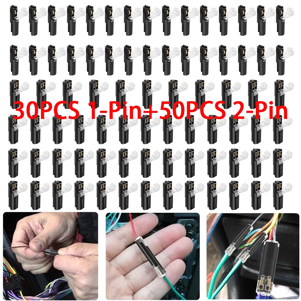 80 PCS Plug-In Quick Wire Connectors, Reusable Clamp Terminal Blocks for Cables