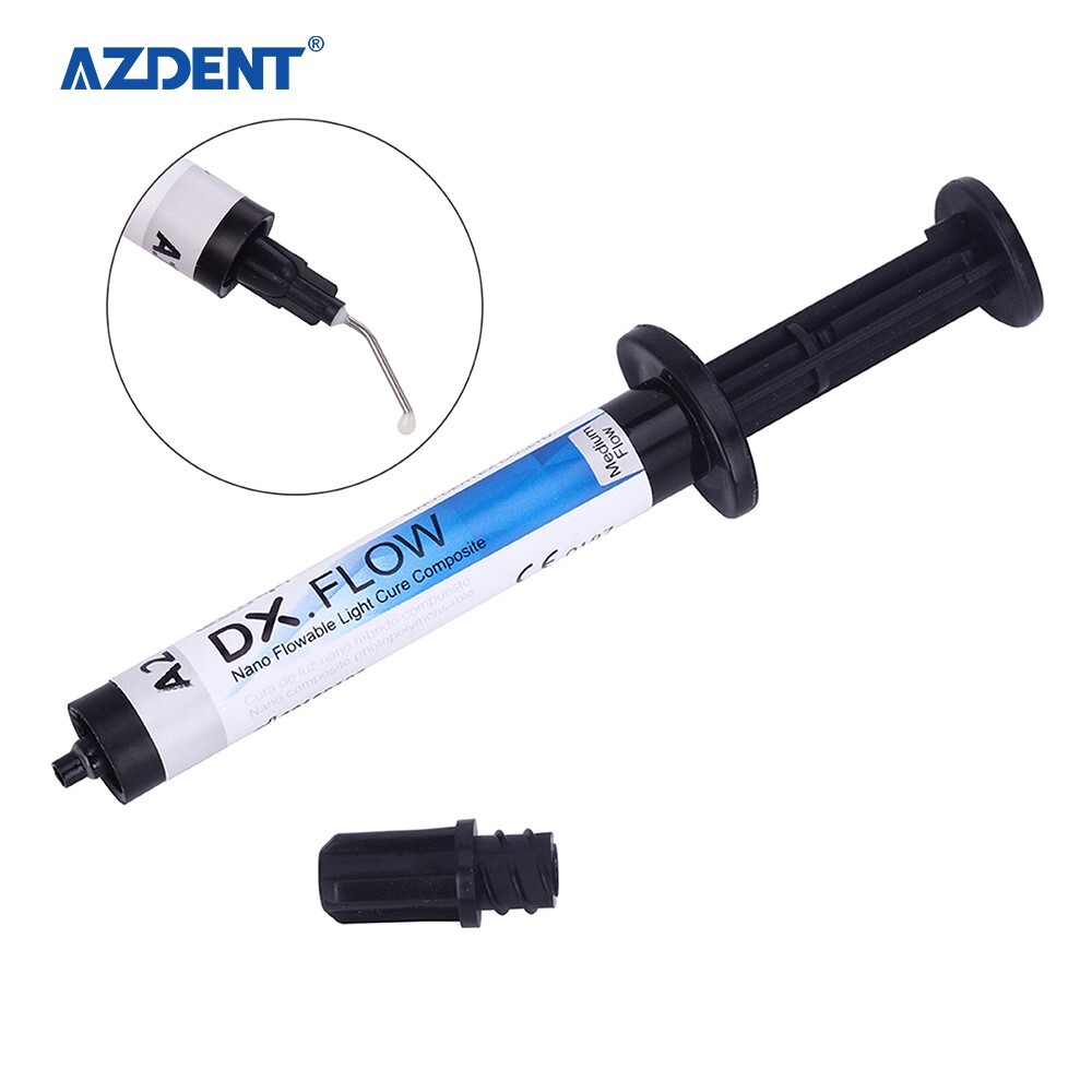 Dental DX.FLOW DENTEX Flowable Medium Flow Light Cure Composite Resin 3g/Kit A2