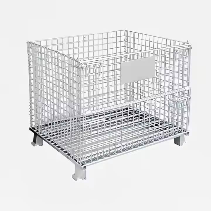 6 Pack -Heavy Duty Industrial Wire Mesh Basket 48″x39″x36″ Stackable Collapsible