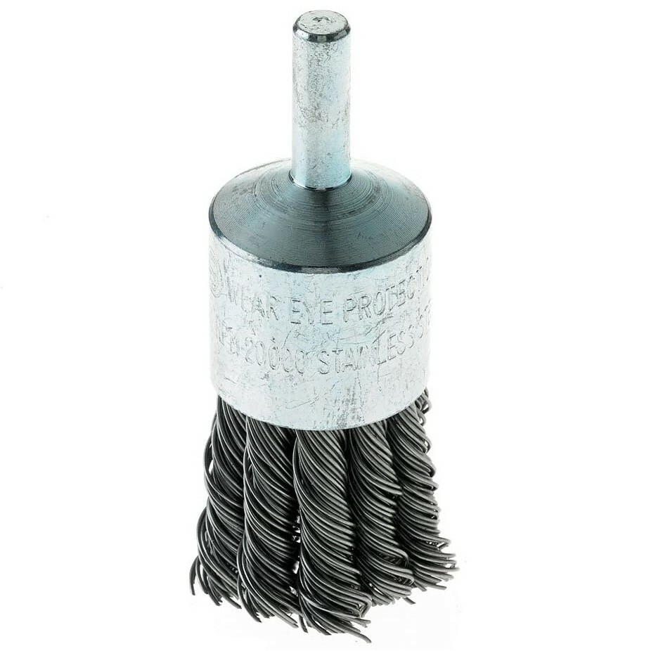 1″ Wire Knot End Brush Stainless Steel with 1/4″ Shank For Die Grinder or Drill