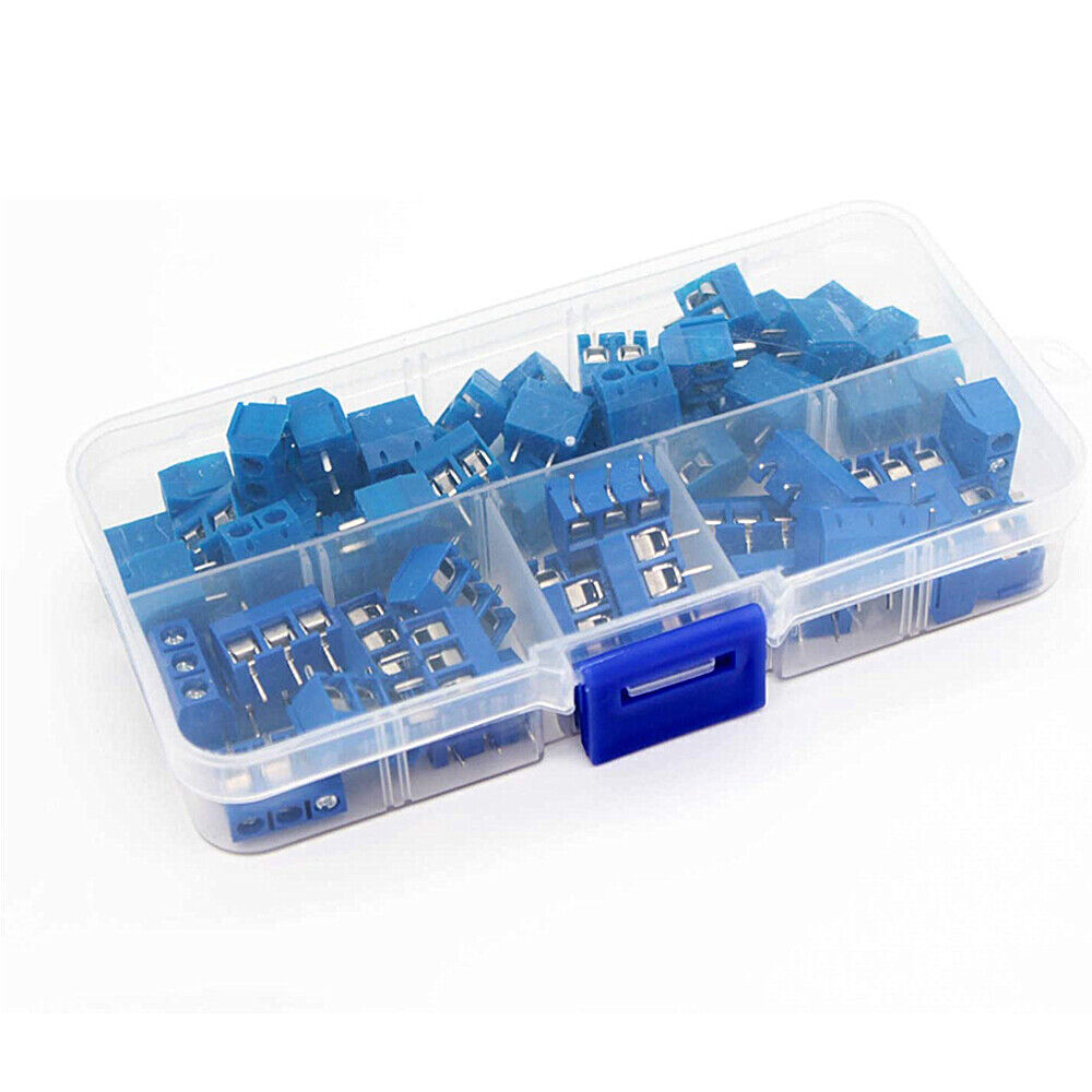 50/60Pcs KF301-2P/3P PCB Mount Screw Terminal Block Connector 2/3Pin 5mm Pitch