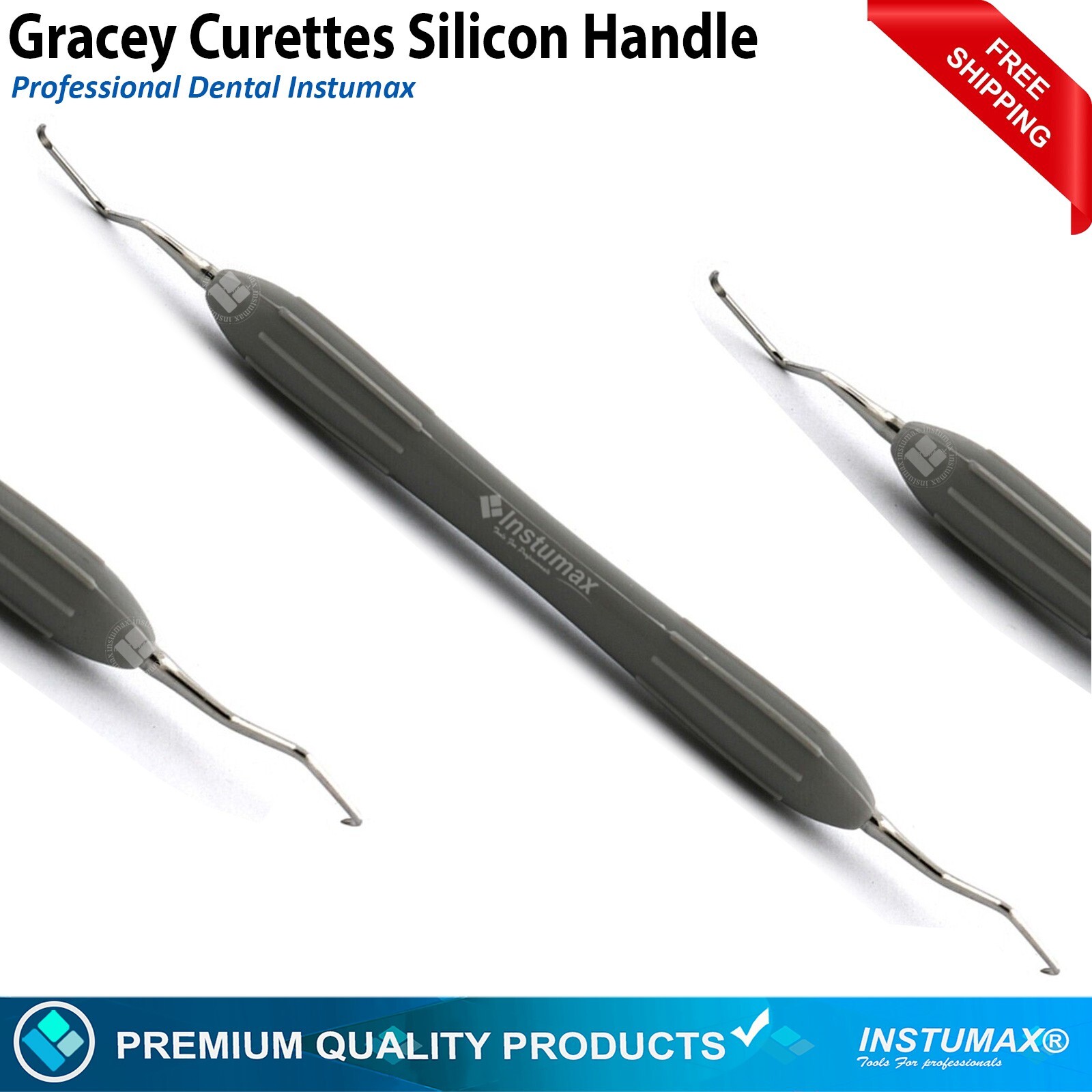 Dental Gracey Curettes 7Piece Silicone Handle Surgical Root Canal Cavity Removal