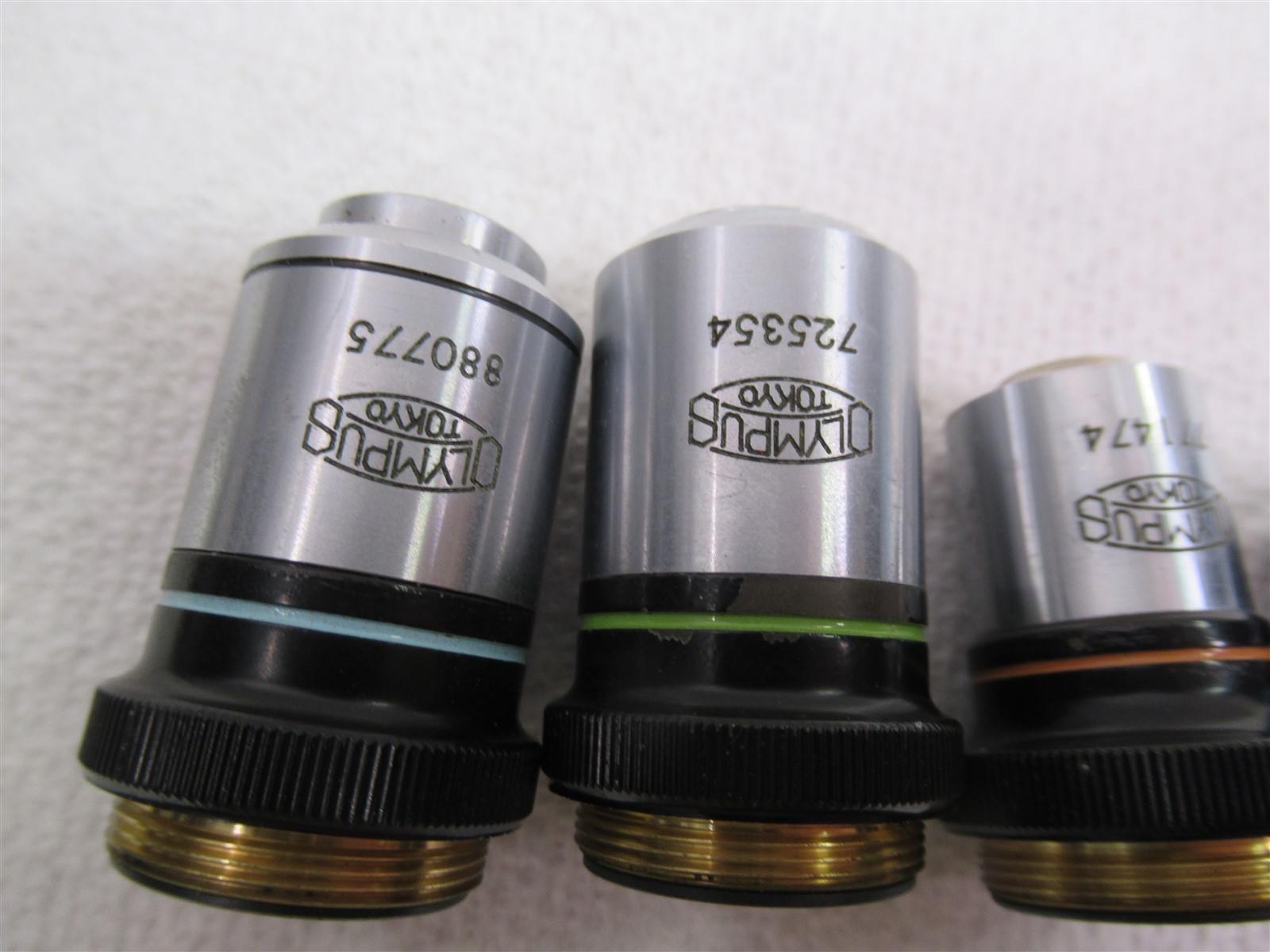 Vintage Olympus Microscope Objective Lens Lot 4x 10x 40x 100x Oil Japan RMS CH