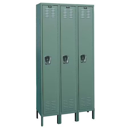 Hallowell U3226-1Hg Wardrobe Locker, 36 In W, 12 In D, 66 In H, (1) Tier, (3)