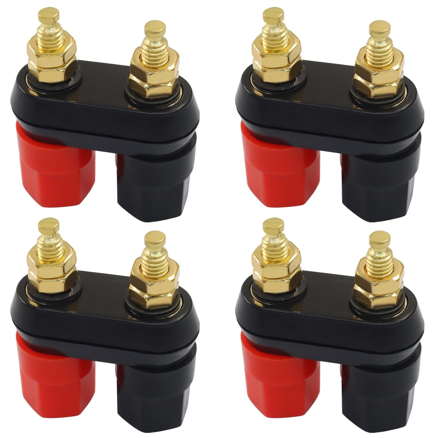 4mm Gold Plated Banana Plug Female Socket Jacks 4 Pack Insulated Terminal