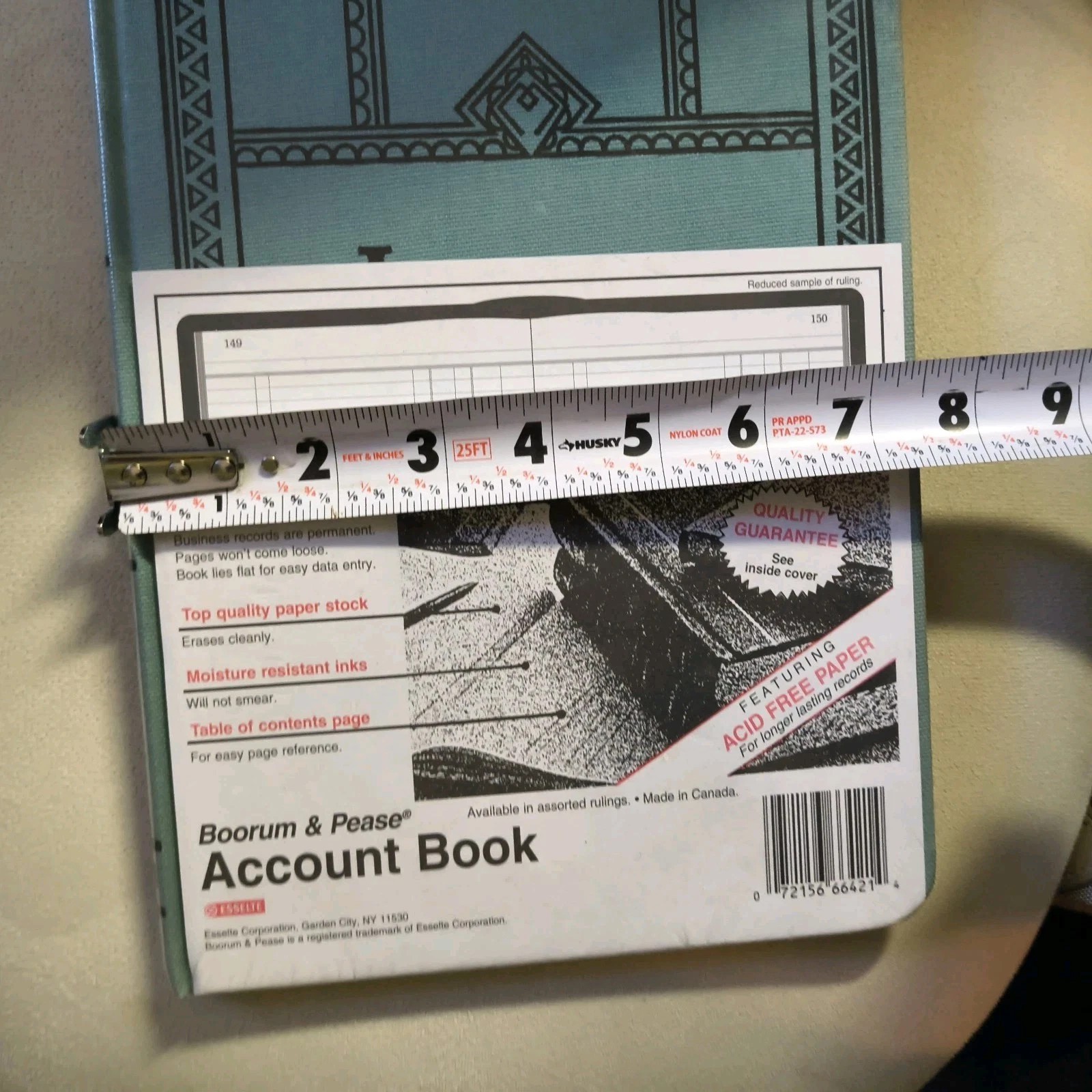 BOORUM & PEASE RECORD ACCOUNT BOOK JOURNAL Rule Blue 66-150-J Pages 12-1/8×7-1/2