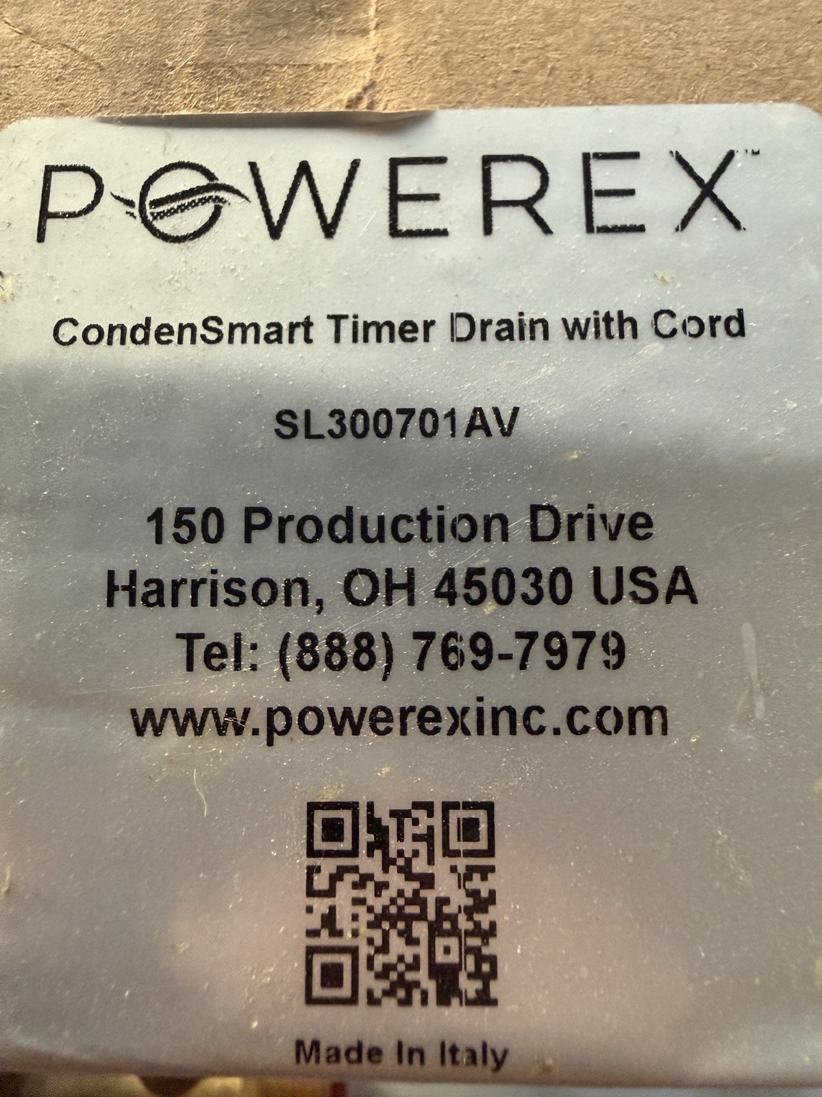 Powerex CondemnSmart Timer Drain with Cord SLV3007001AV