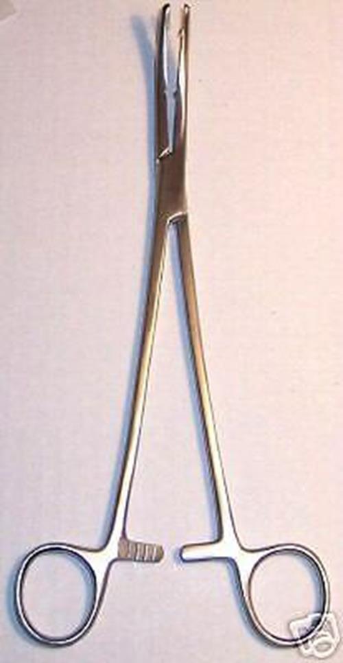 2 Heaney Hysterectomy Forceps Surgical OB/GYNE Curved 8.25″