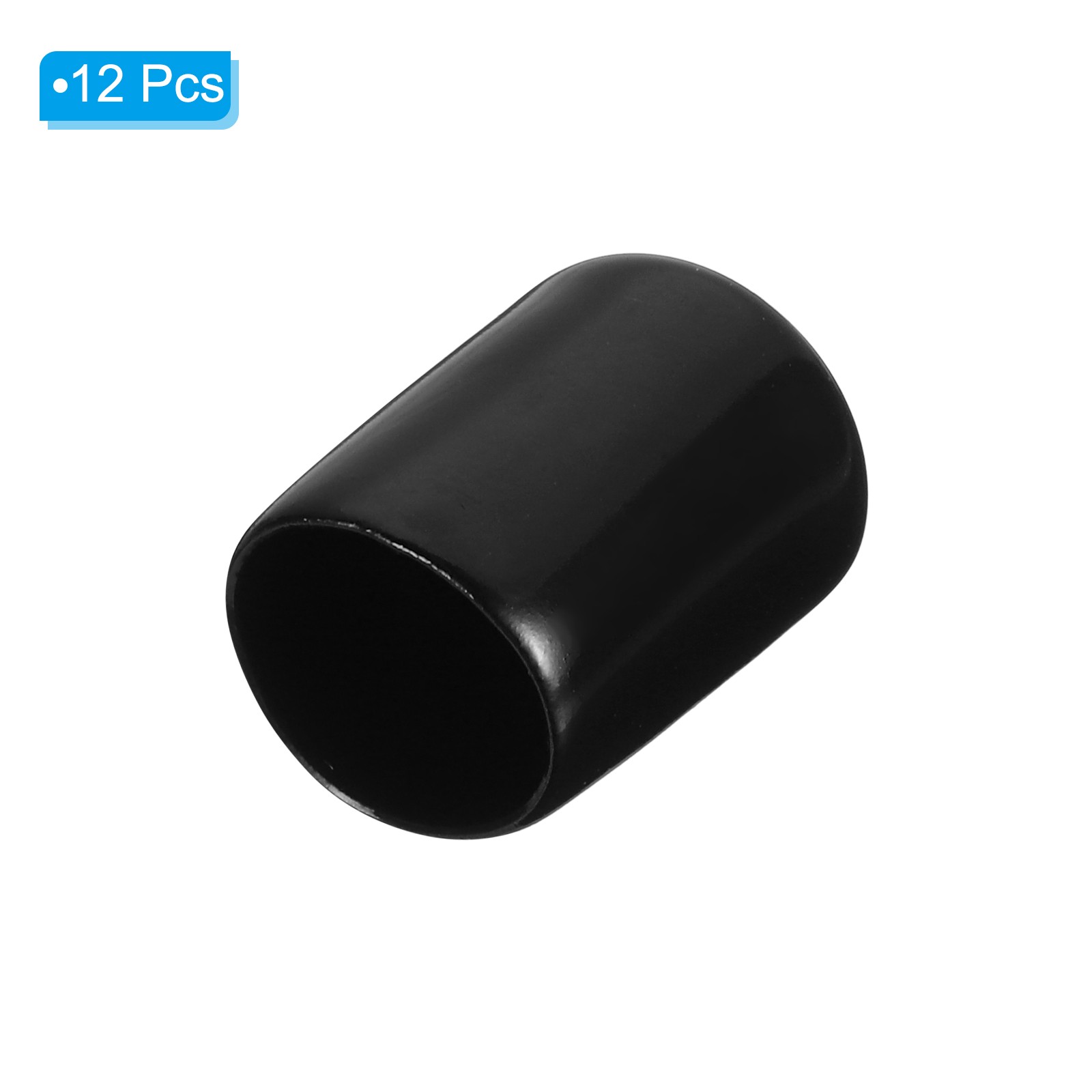 12Pcs 1/2″ ID Round Rubber End Caps Flexible Rubber Bolt Covers Caps Black