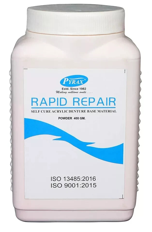 Pyrax RAPID REPAIR Self Cure Denture Repair & Base Material 100gm Powder