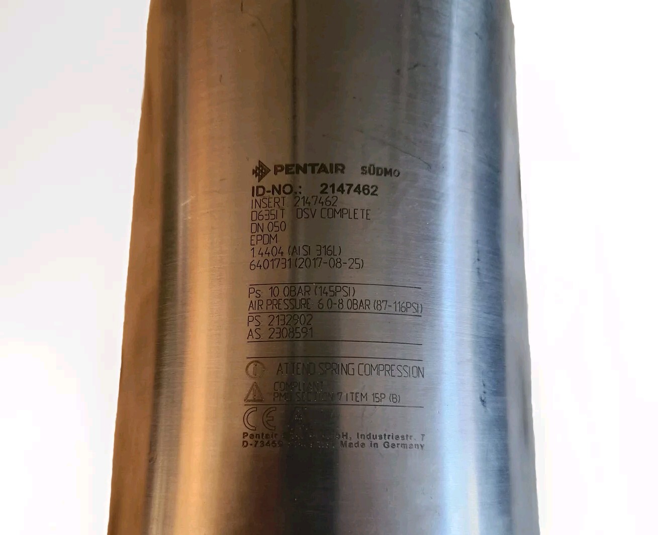 Pentair Sudmo ID NO: 2147462 Double Seat Valve, DSV Complete, New Old Stock