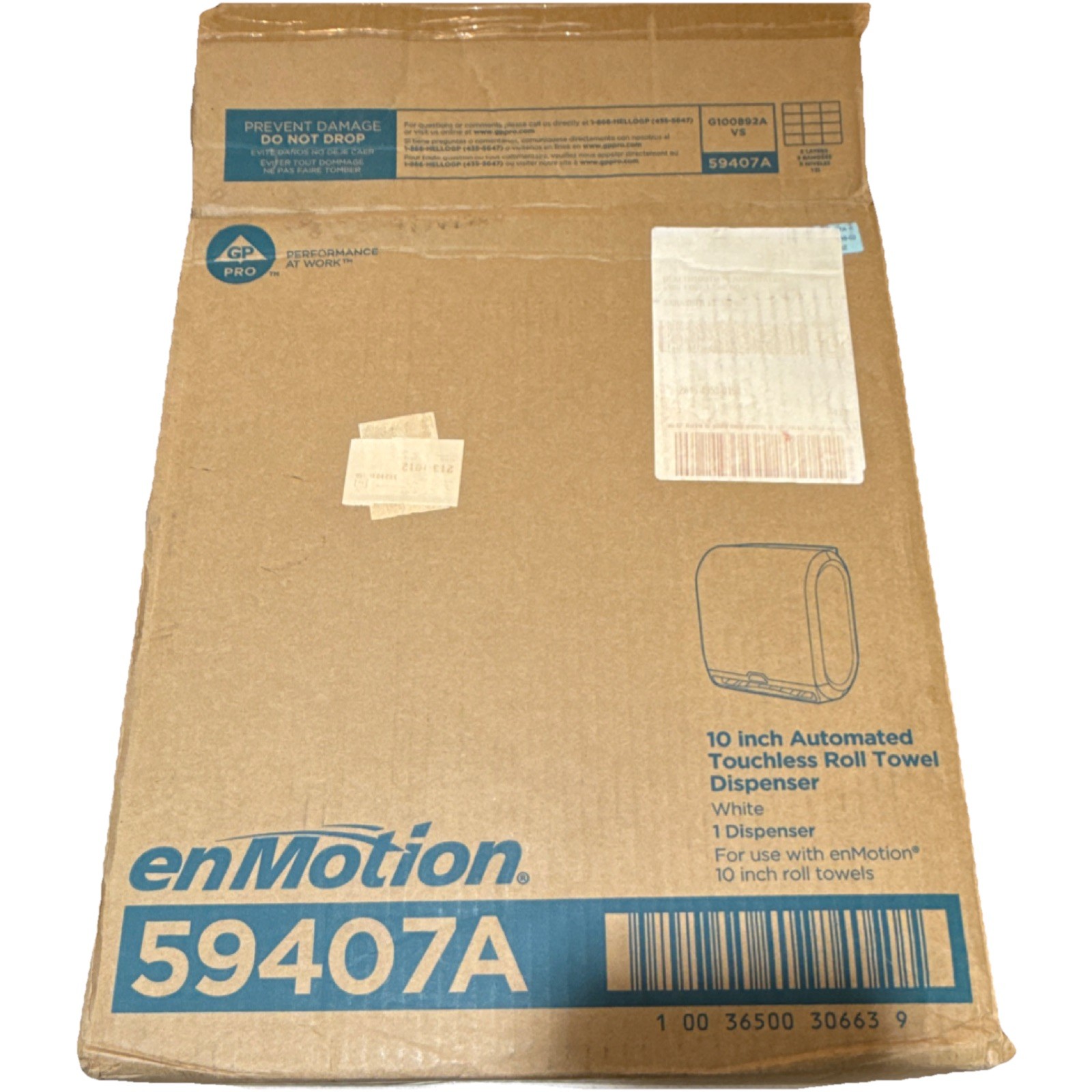 Georgia-Pacific enMotion 10″ Touchless Roll Towel Dispenser White 59407A